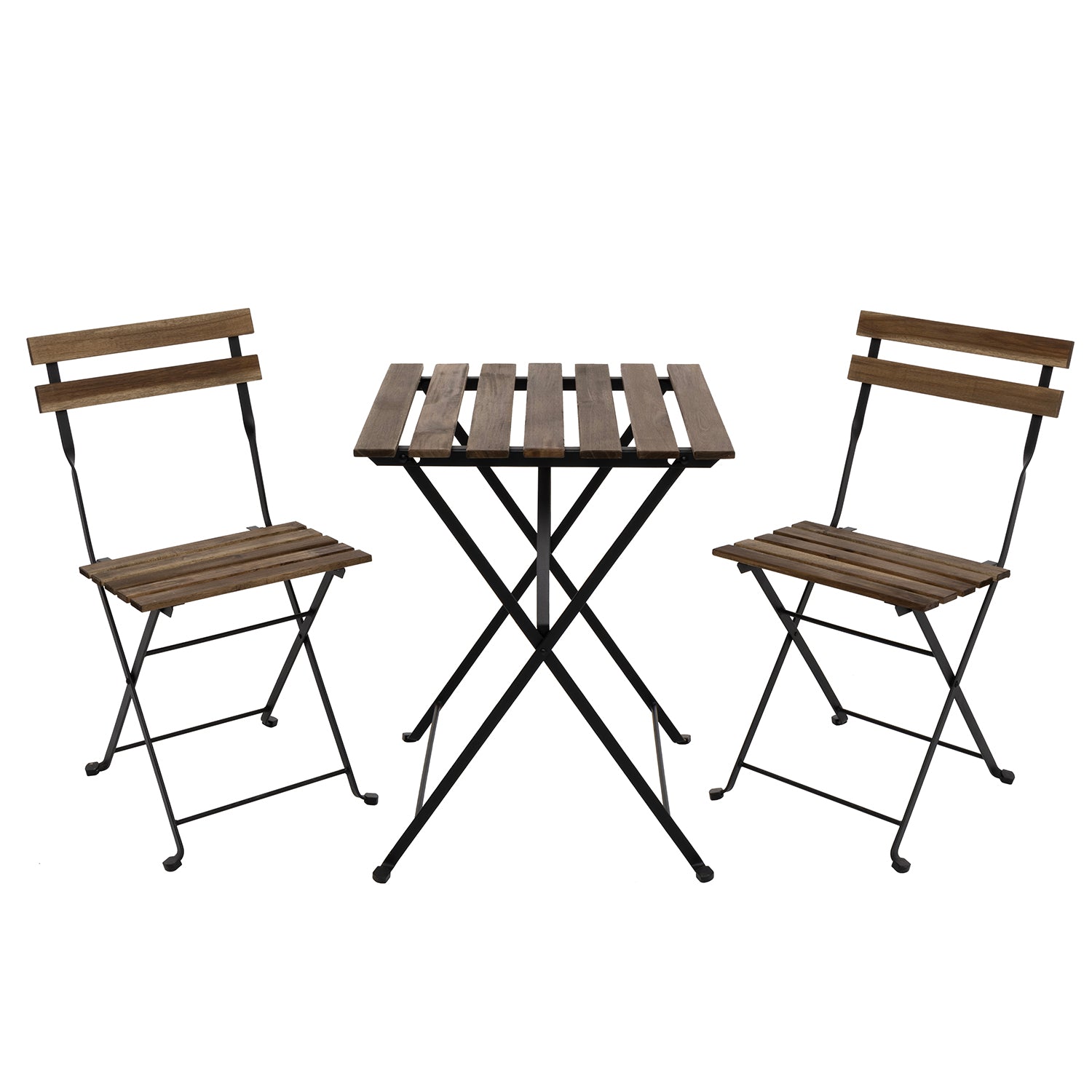 VESTIAMO CASA GIARDINO - Set Giardino con Tavolo e 2 Sedie Richiudibili in legno di acacia